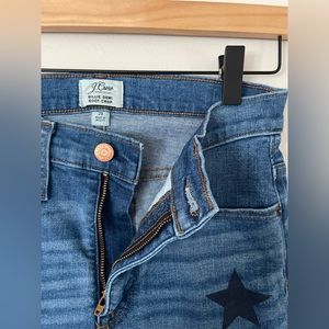 J.Crew boot cut cropped jean with star details